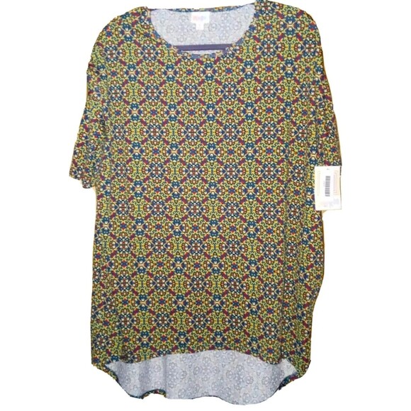 LuLaRoe Tops - NWT LULAROE IRMA Womens Small Abstract Artsy Short Sleeve Hi-Lo Top Multicolor